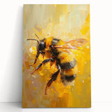 Stretched canvas wall art featuring a detailed design of bees and arachnids, showcasing vibrant colors and intricate patterns, perfect for nature-inspired decor.