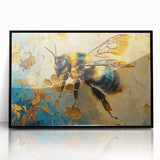 Framed wall art showcasing a detailed insect and arachnid design featuring bees, set in a sleek black frame, perfect for nature enthusiasts and modern decor.