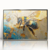 Framed wall art featuring a detailed insect and arachnid design focusing on bees, set in an elegant silver frame, perfect for nature-themed decor.
