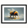 Black-framed wall art featuring a detailed design of insects and arachnids, showcasing bees in vibrant colors, perfect for nature enthusiasts and home decor.