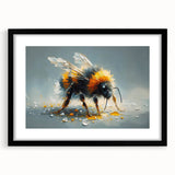 Black-framed wall art featuring a detailed design of insects and arachnids, showcasing bees in vibrant colors, perfect for nature enthusiasts and home decor.