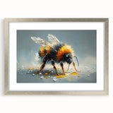 Framed wall art collection showcasing intricate bee and arachnid designs in a silver frame with a mat, ideal for nature enthusiasts and modern decor.