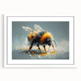 Framed wall art collection showcasing detailed illustrations of bees and arachnids, featuring a white mat and sleek frame, perfect for nature enthusiasts.