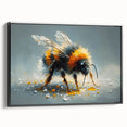 Framed wall art featuring a detailed design of bees and arachnids on a black background, showcasing intricate illustrations suitable for nature enthusiasts and modern decor.
