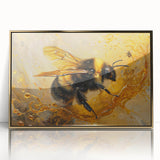 Framed wall art collection showcasing a detailed insect and arachnid design with bees, featuring a gold-acrylic front and modern aesthetic, perfect for nature lovers.