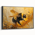 Framed wall art collection showcasing detailed insect and arachnid bee designs on a black canvas, highlighting vibrant colors and intricate patterns. Perfect for nature lovers.