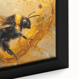 Framed canvas wall art showcasing a detailed close-up of bees and arachnids, featuring vibrant colors and intricate designs, perfect for nature enthusiasts.