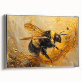 Framed wall art featuring a detailed insect and arachnid design with bees, showcased in a sleek silver frame, ideal for nature lovers' home decor.