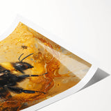 Vibrant wall art print showcasing a detailed illustration of bees and arachnids, featuring intricate designs in natural colors, perfect for enhancing home decor.