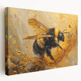 Stretched canvas wall art showcasing a detailed design of bees and arachnids, featuring vibrant colors and intricate patterns, ideal for nature-themed decor.