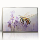 Framed wall art featuring a detailed insect and arachnid design with bees, displayed in a sleek silver frame, perfect for enhancing nature-themed decor.