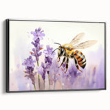 Framed canvas wall art showcasing a detailed bee and arachnid design, set against a black background, ideal for enhancing modern home decor with an artistic touch.