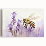 Stretched canvas wall art showcasing a vibrant design of bees and arachnids, featuring intricate details and a colorful palette, perfect for nature enthusiasts.
