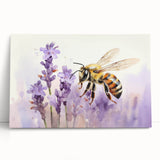 Vibrant stretched canvas wall art featuring a colorful bee and arachnid design, perfect for nature lovers and modern decor. Ideal for enhancing any living space.