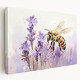 Stretched canvas wall art showcasing a vibrant bee and arachnid design, featuring detailed insect illustrations in rich colors, perfect for nature-themed decor.