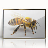 Framed wall art featuring a vibrant bee and arachnid design, highlighted with gold accents, showcasing intricate details suitable for modern decor. Ideal for nature enthusiasts and art lovers.