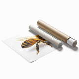 Vibrant wall art print showcasing a detailed illustration of various bees and insects, perfect for nature enthusiasts. This rolled print is ideal for home decor.
