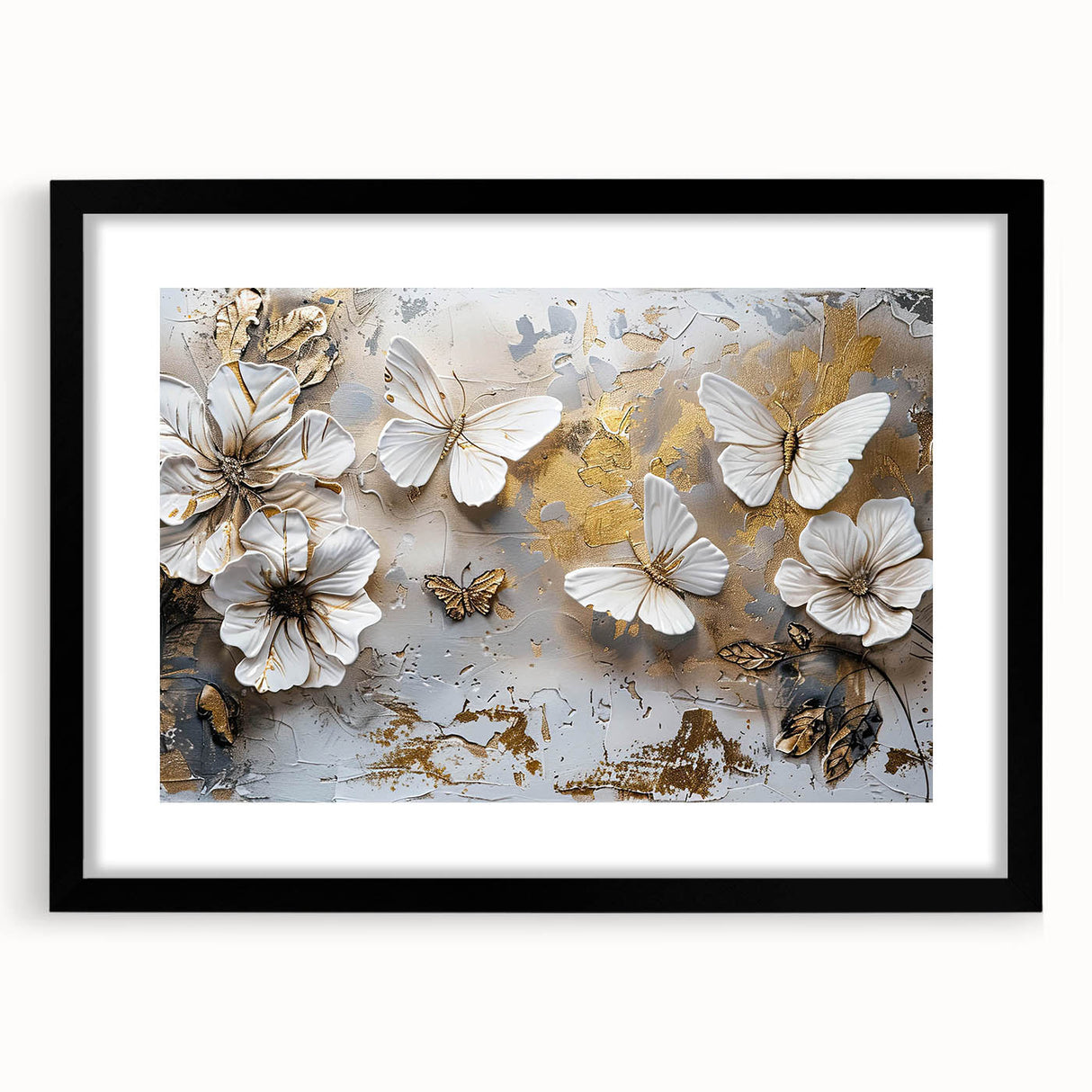 Framed wall art featuring a colorful butterfly design, showcasing intricate insect and arachnid details against a black background, perfect for nature lovers.