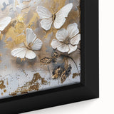 Close-up view of a framed wall art piece depicting a vibrant butterfly design, showcasing intricate details and vivid colors, perfect for insect enthusiasts and art collectors.