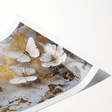 Colorful butterfly wall art print showcasing detailed insect and arachnid designs, elegantly rolled for easy display and shipping, perfect for nature enthusiasts.