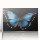 Framed wall art collection showcasing a vibrant butterfly design, featuring intricate insect and arachnid illustrations, presented with a sleek white frame.