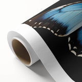 Colorful rolled canvas artwork featuring a butterfly design, showcasing intricate details and vibrant colors, perfect for nature-themed decor. Ideal for enhancing home aesthetics or educational spaces.