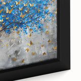 Framed close-up of a vibrant butterfly design wall art, showcasing intricate details and colorful patterns, perfect for home decor or nature enthusiasts.