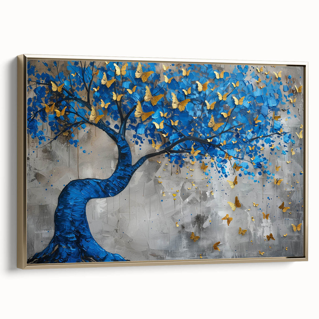 Framed wall art featuring a vibrant butterfly design from the Insect and Arachnid Collection, showcasing intricate details and a gold frame, perfect for nature lovers.