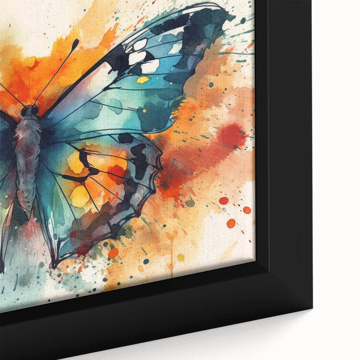 Framed wall art showcasing a vibrant butterfly design, featuring intricate details and vivid colors, perfect for enhancing any decor with nature-inspired elegance.