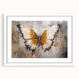 Wall art featuring a colorful butterfly design from the Insect and Arachnid collection, framed with a white mat, perfect for adding a vibrant touch to any room decor.