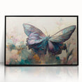 Framed acrylic wall art featuring a vibrant butterfly design from the Insect and Arachnid collection, set against a sleek black background, perfect for nature enthusiasts.