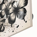 Close-up of a vibrant butterfly design wall art collection featuring intricate insect and arachnid illustrations on acrylic glass, perfect for modern decor.