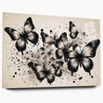 Colorful butterfly wall art collection displayed in a side view on acrylic glass, showcasing intricate insect and arachnid designs, ideal for modern decor.