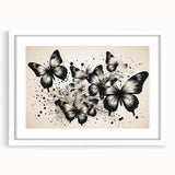 Framed wall art collection showcasing intricate butterfly designs and arachnids, featuring a white mat and sleek frame, perfect for enhancing modern decor.