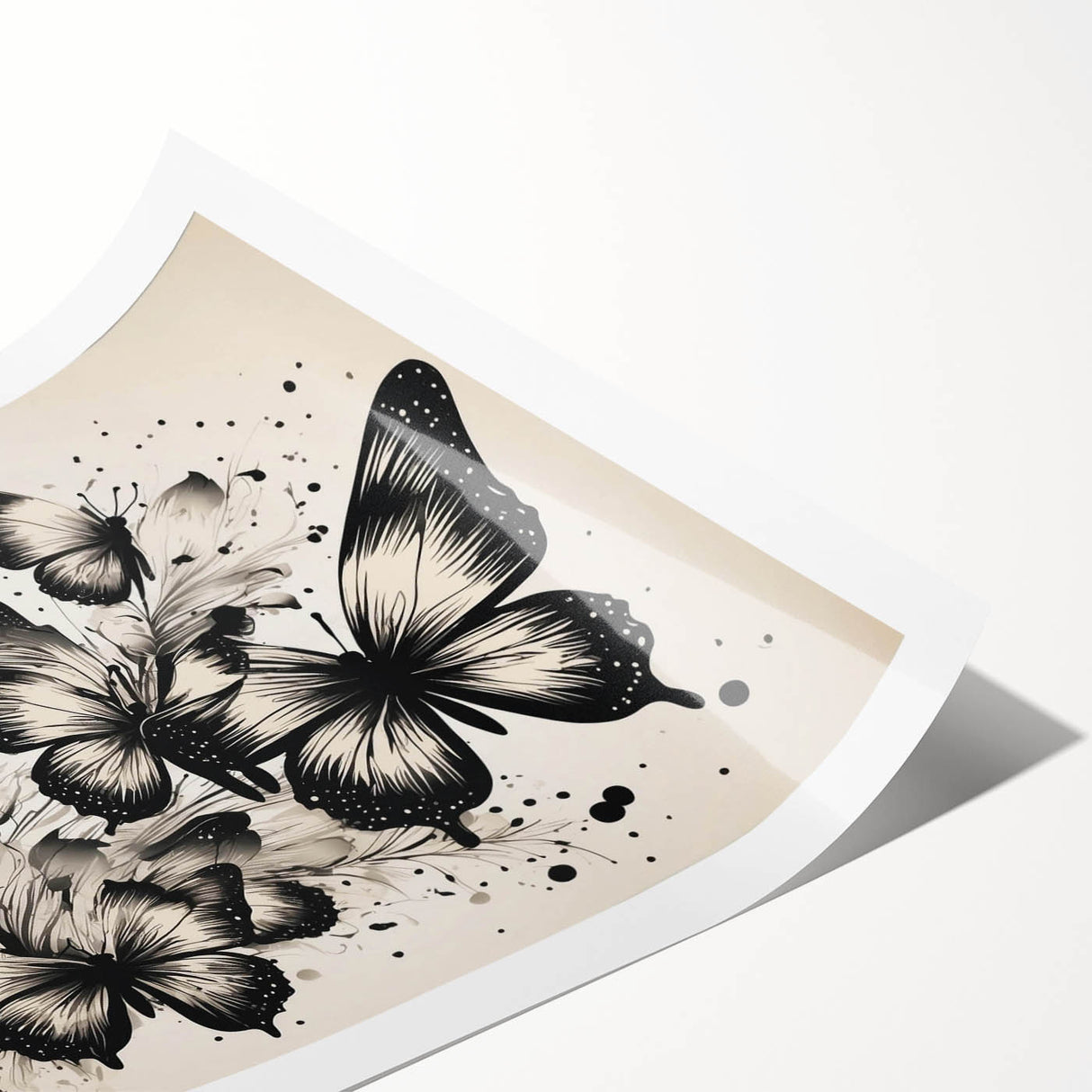 Colorful butterfly wall art print showcasing intricate insect and arachnid designs on a textured surface, perfect for home decor and art enthusiasts.