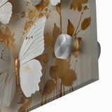 Close-up of a vibrant butterfly wall art design featuring intricate details and vivid colors, perfect for enhancing home decor with a nature-inspired aesthetic. The artwork showcases a blend of insect and arachnid motifs, encapsulated in an acrylic glass frame for a modern touch.