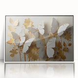 Framed wall art showcasing a vibrant butterfly design from the Insect and Arachnid collection, featuring an elegant white frame and acrylic front. Perfect for adding a touch of nature-inspired decor to any room.