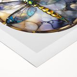 Vibrant rolled canvas art print showcasing a detailed dragonfly design, featuring intricate patterns and vivid colors, perfect for adding a natural touch to home decor.