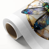 Vibrant dragonfly wall art design on rolled canvas, showcasing intricate details and vivid colors, ideal for nature lovers and home decor enthusiasts.