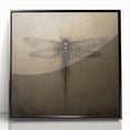 Framed wall art showcasing a detailed dragonfly design in vivid colors, with a sleek black frame, perfect for nature enthusiasts and modern decor.