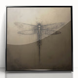 Framed wall art showcasing a detailed dragonfly design in vivid colors, with a sleek black frame, perfect for nature enthusiasts and modern decor.