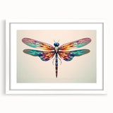 Dragonfly-themed wall art collection framed with a white mat, showcasing intricate insect and arachnid designs, perfect for nature-inspired decor.