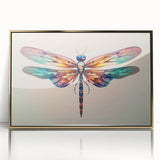 Framed wall art showcasing a detailed dragonfly design in gold-acrylic finish, perfect for nature enthusiasts. The piece adds elegance to any decor setting.
