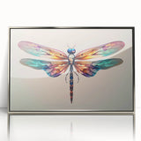 Framed wall art showcasing an intricate dragonfly design from the Insect and Arachnid collection, featuring silver accents and a sleek acrylic front view. Perfect for nature enthusiasts seeking elegant home decor.