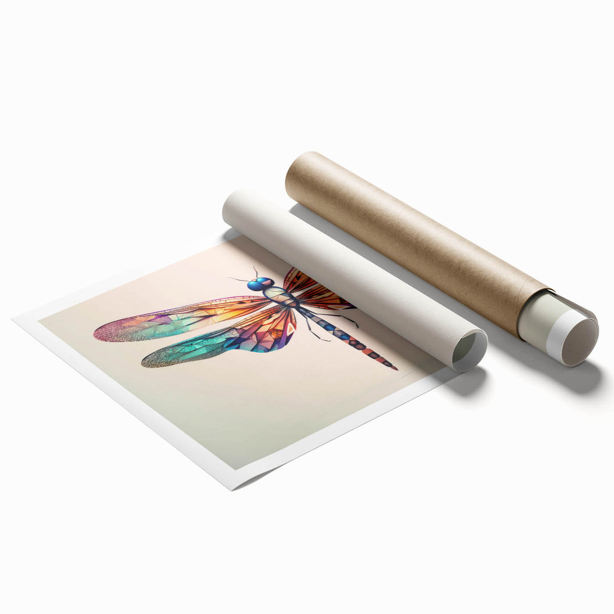Colorful dragonfly wall art print showcasing intricate designs and vibrant colors, ideal for nature-themed decor. Perfect for enhancing living spaces with an artistic touch.