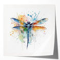 Dragonfly wall art collection featuring vibrant colors and intricate designs, displayed in a glossy finish that enhances the artistic details, perfect for nature enthusiasts and home decor.