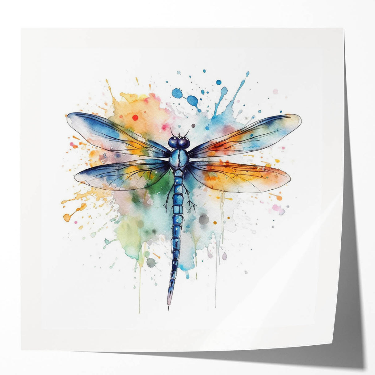 Dragonfly wall art collection featuring vibrant colors and intricate designs, displayed in a glossy finish that enhances the artistic details, perfect for nature enthusiasts and home decor.
