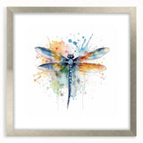 Framed wall art collection showcasing an intricate dragonfly design in silver tones, featuring a mat for an elegant presentation, perfect for nature enthusiasts' decor.