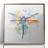Framed wall art featuring a dragonfly design, showcasing intricate details in vibrant colors with a gold-acrylic finish, perfect for enhancing home decor.