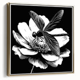Framed wall art featuring a detailed dragonfly design on a textured canvas, showcasing gold accents and a side view perspective, perfect for nature-inspired decor.